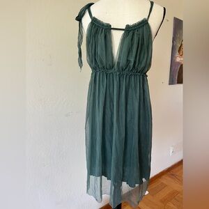 Vera wang green silk Sleeveless Dress
